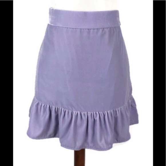 J. Crew Velvet Ruffle Skirt In Light Purple NWT - Picture 1 of 6